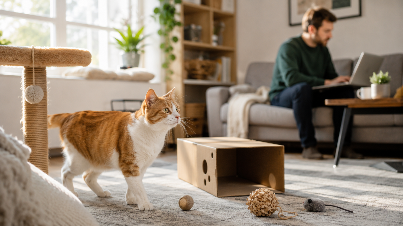 How to Keep Your Indoor Cat Entertained When You’re Busy