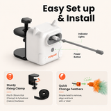 CatPat Interactive Cat Toys for Indoor Cats, Dual Feather Self-Play Toy to Keep Cats Busy While You Relax