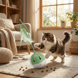 Catpat Interactive Cat Toys for Indoor Cats, Automatic Wobble Cat Toy with Moving Feather Teaser, Treat Dispensing Tumbler and Bird Sounds, Rechargeable Self Play Enrichment Toy for Kibble and Exercise
