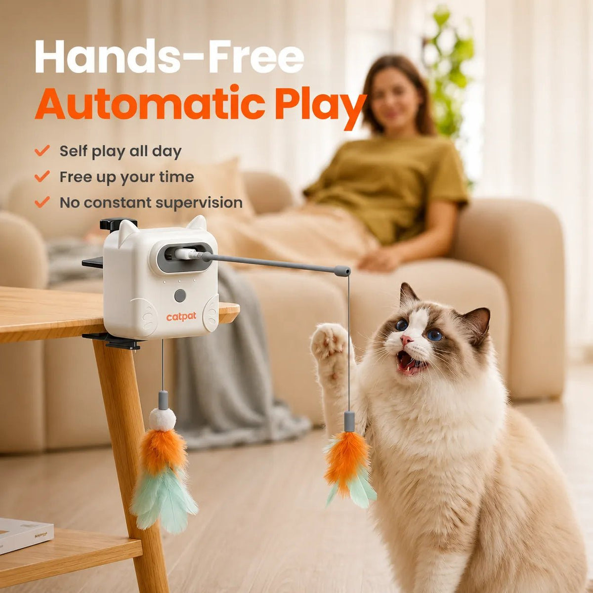 CatPat Automatic Dual Feather Cat Toy - Catpat