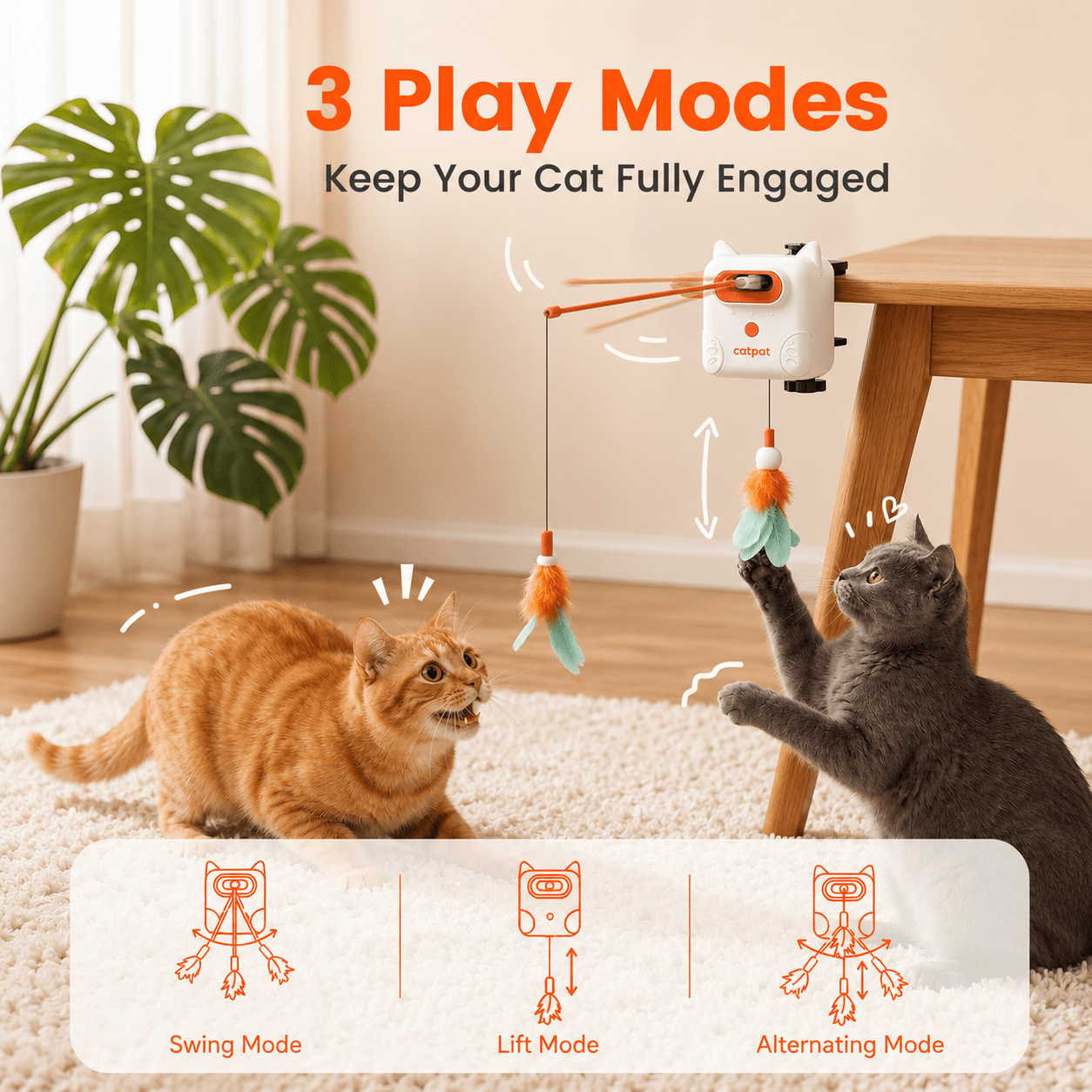 CatPat Automatic Dual Feather Cat Toy - Catpat